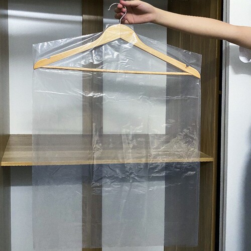 Clothes dust cover transparent disposable hanging clothes bag dry cleaning shop suit coat dust cover clothing plastic dust bag