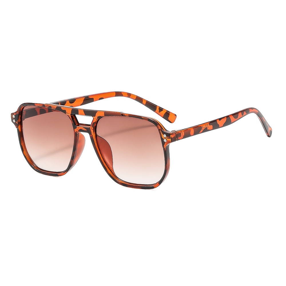 Gafas de sol vintage de doble puente, estilo transfronterizo, modernas y sencillas, con montura grande y lentes de estilo oceánico.