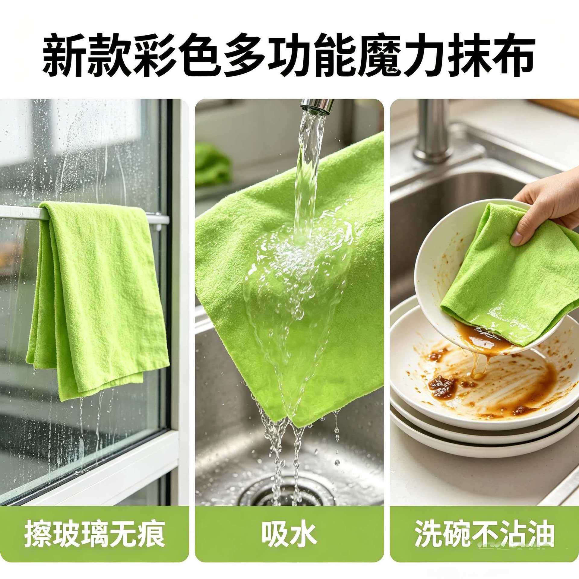 魔力抹布超细纤维擦玻璃厨房洗碗布无痕加厚吸水清洁魔术抹布批发