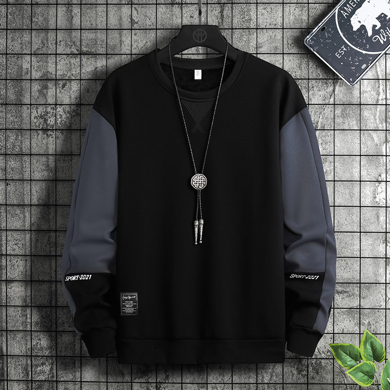 Long Sleeved Spring, New Round Neck Hoodie For Men In Korean Version, Loose Fitting Men's Oversized Top, Casual Sports_voghion.com