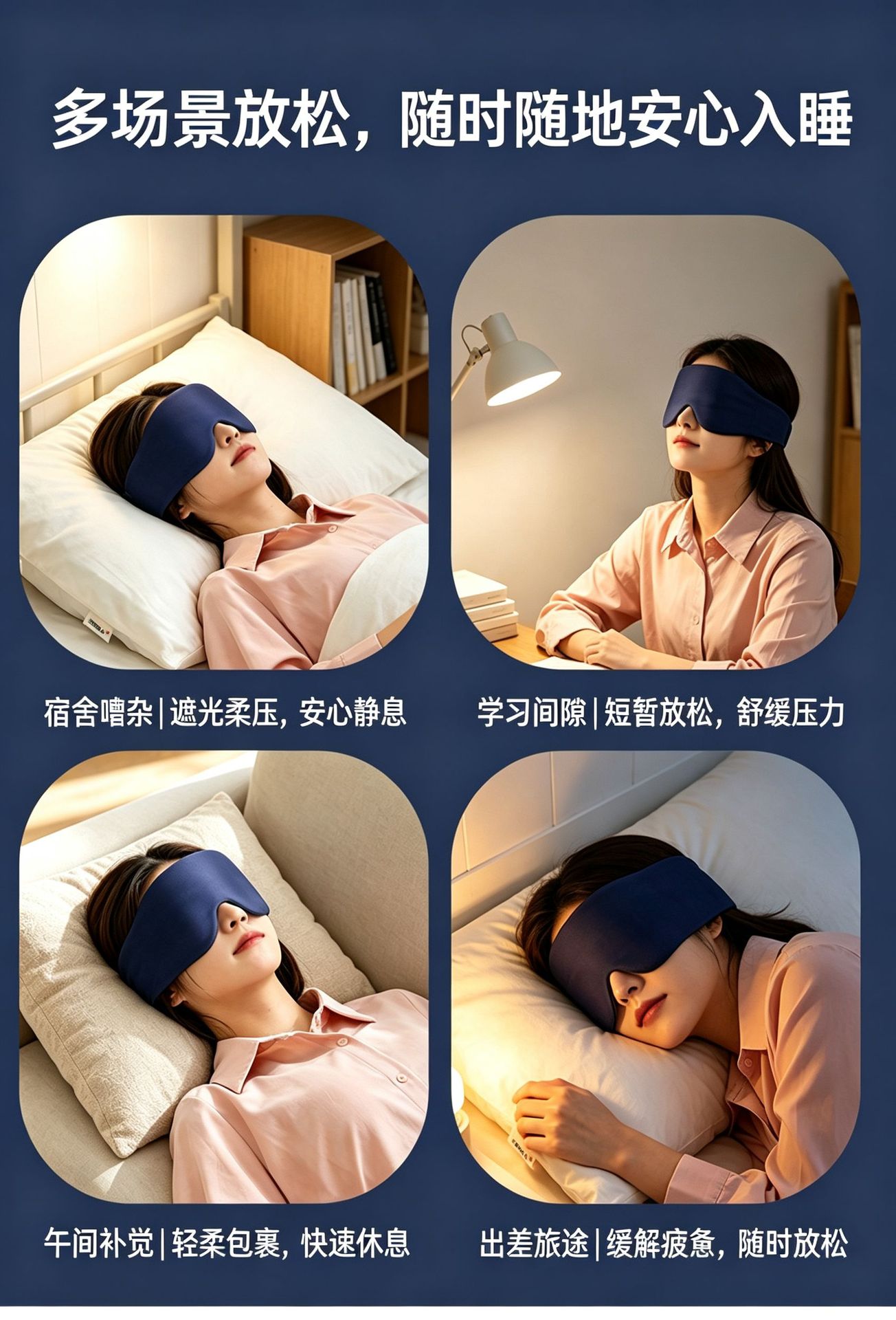 Gravity Sleep Eye Mask Light Blocking Ice Silk Weighted Bead Fill for Napping Travel details