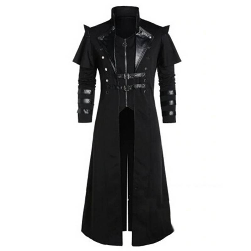Mens Gothic Medieval Steampunk Coat Trench Coat Clothing