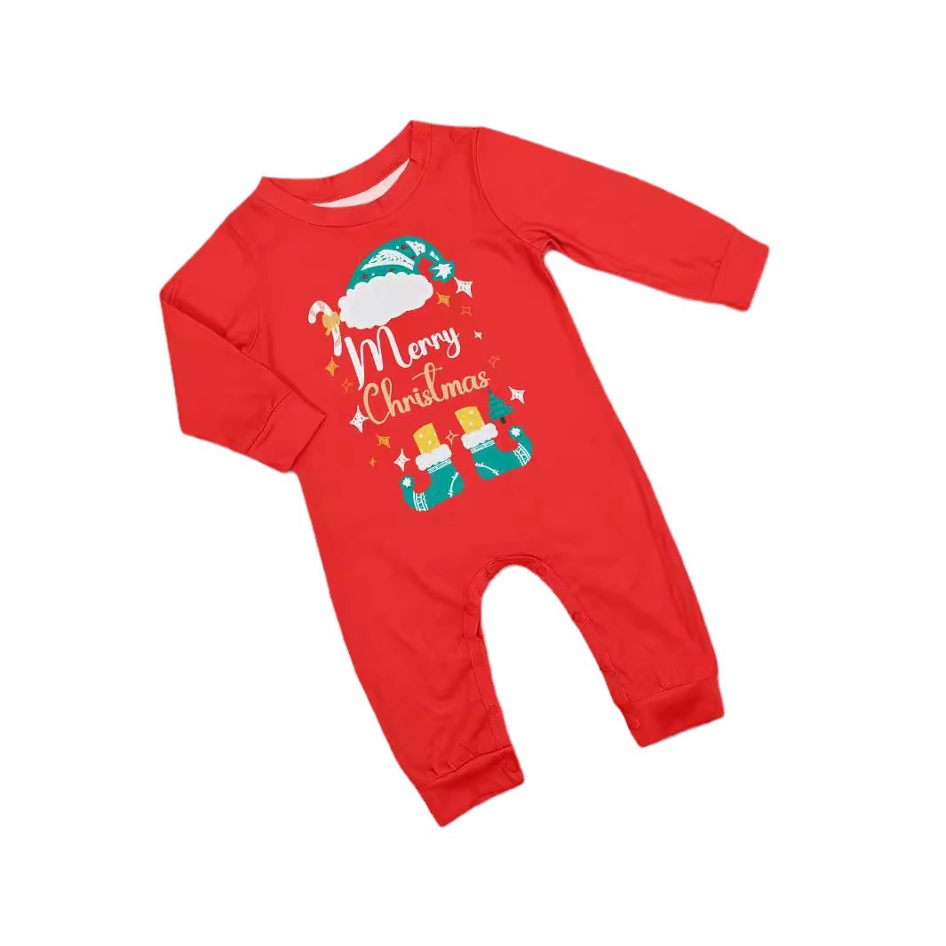 Kerstmis Santa Crutch Letter Kerstmis Familie pak bedrukte homewear pyjama_voghion.com