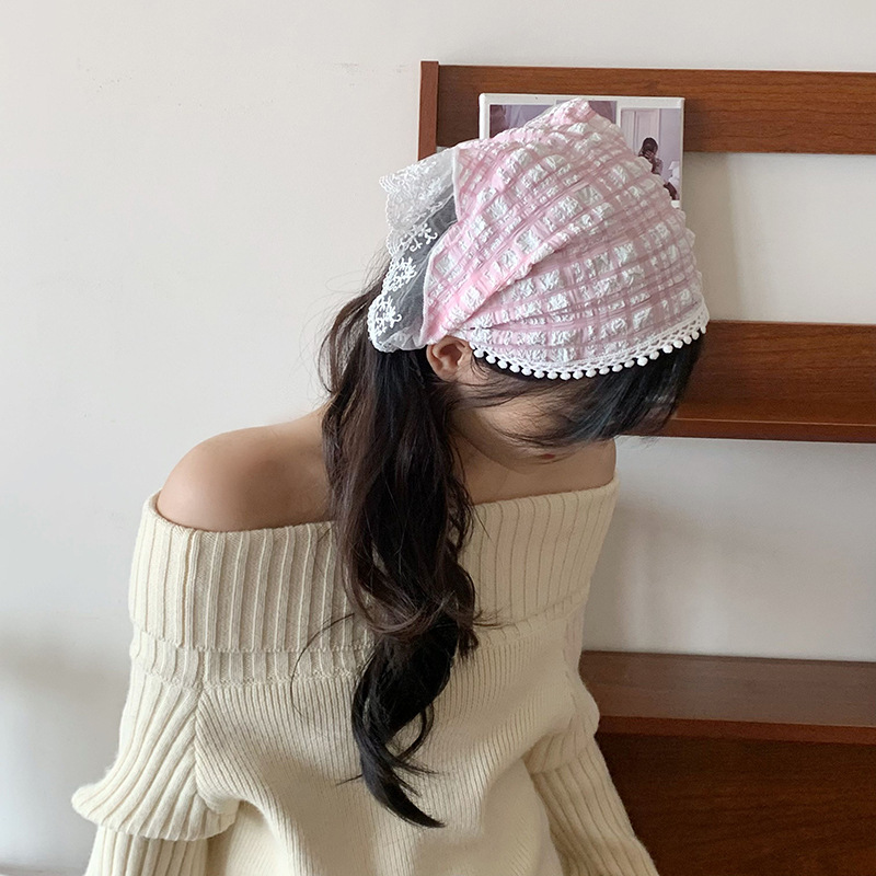 Turbante de verano pastoral nuevo pañuelo de encaje floral tocado para tomar fotos bufandas super inmortales bufandas bufandas de seda al por mayor