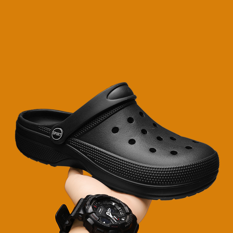 Hole Shoes Men's Sandals Summer Outer Wear Beach Shoes Men's Casual Breathable Slippers Two Wear One Pedal Garden Shoes