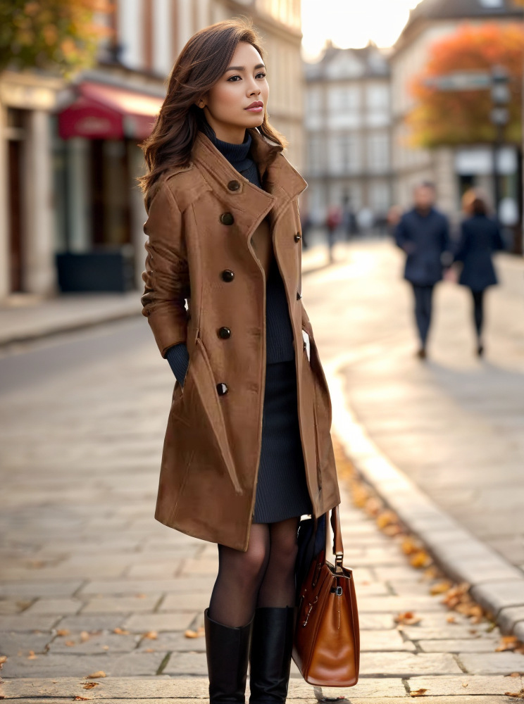 Women's Clothing autumn and winter new woolen coat large size slim long woolen coat windbreaker_voghion.com
