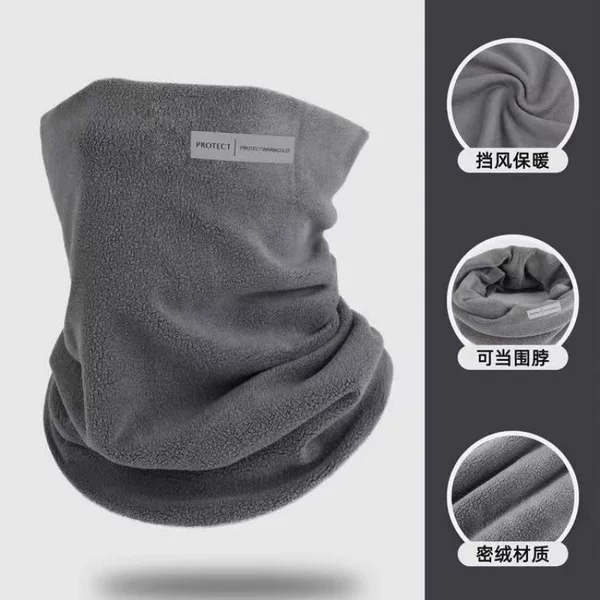 Cycling Neck Warmer for Men, Winter Thickened Warm Scarf, Outdoor Cycling Neck Protection, Fleece-Lined Cold-Proof Hooded Face Mask