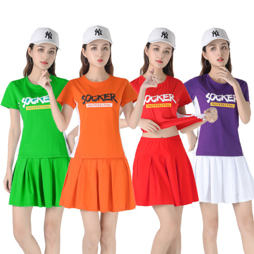  New Summer Square Dance Suite Ghost Step Dance Sporty Casual Clothes Shuffle Dance Clothing Short Sleeve Cool Cotton