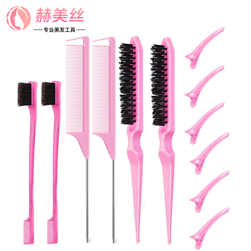 Directo de fábrica peine del pelo cepillo traje punta cola peine del pelo peine de doble cabeza cepillo de cejas maquillaje updo mullido peine de noche