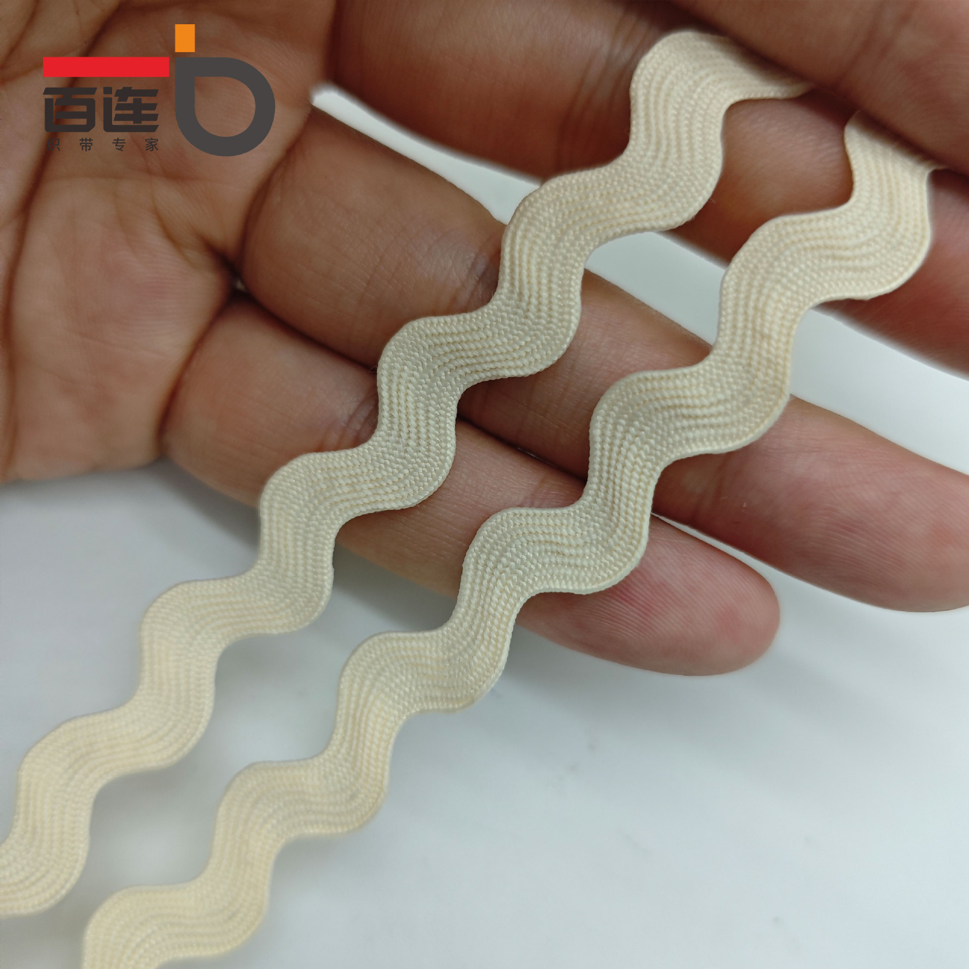 9MM tejido con borde curvo correas onduladas cortina almohada decoración de mochila Lolita Hanfu encaje en forma de S accesorios