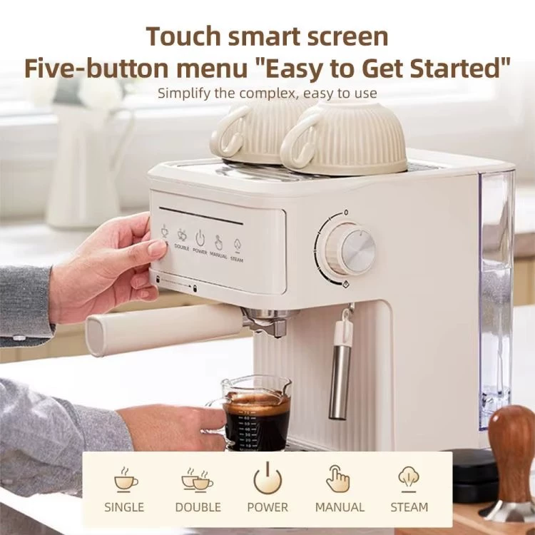 Automatic Coffee Machine 868, Espresso & Steam, Compact 110/220V with Plug Options