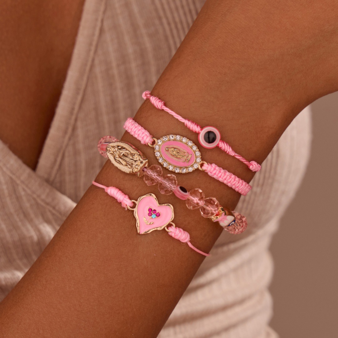 Vintage armband set med jungfru maria och öga 4 delar_voghion.com