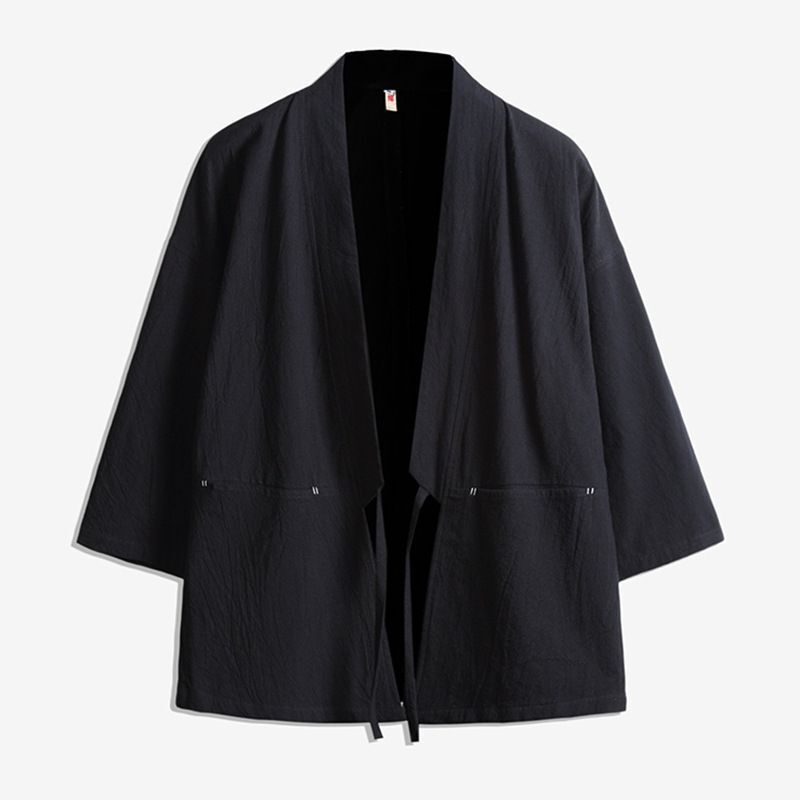 Foreign Trade Amazon Cross-border Retro Men's Thin Loose Robe plus size Style Coat Japanese Kimono Cardigan Trendy