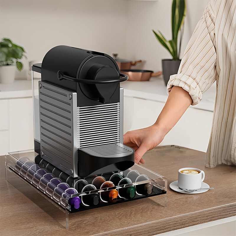 Cross-Border 40-Compartment Nespresso Coffee Capsule Storage Rack Acrylic Coffee Capsule Organizer Box