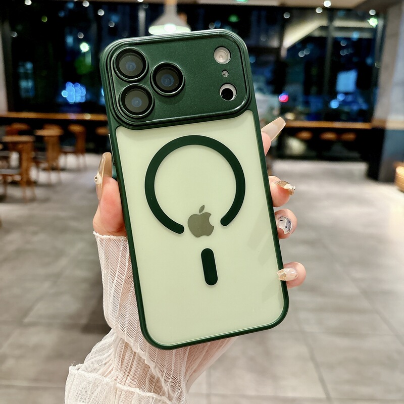 适用iPhone17Pro手机壳雅盾精孔磁吸苹果16自带镜头膜保护套橙色|undefined