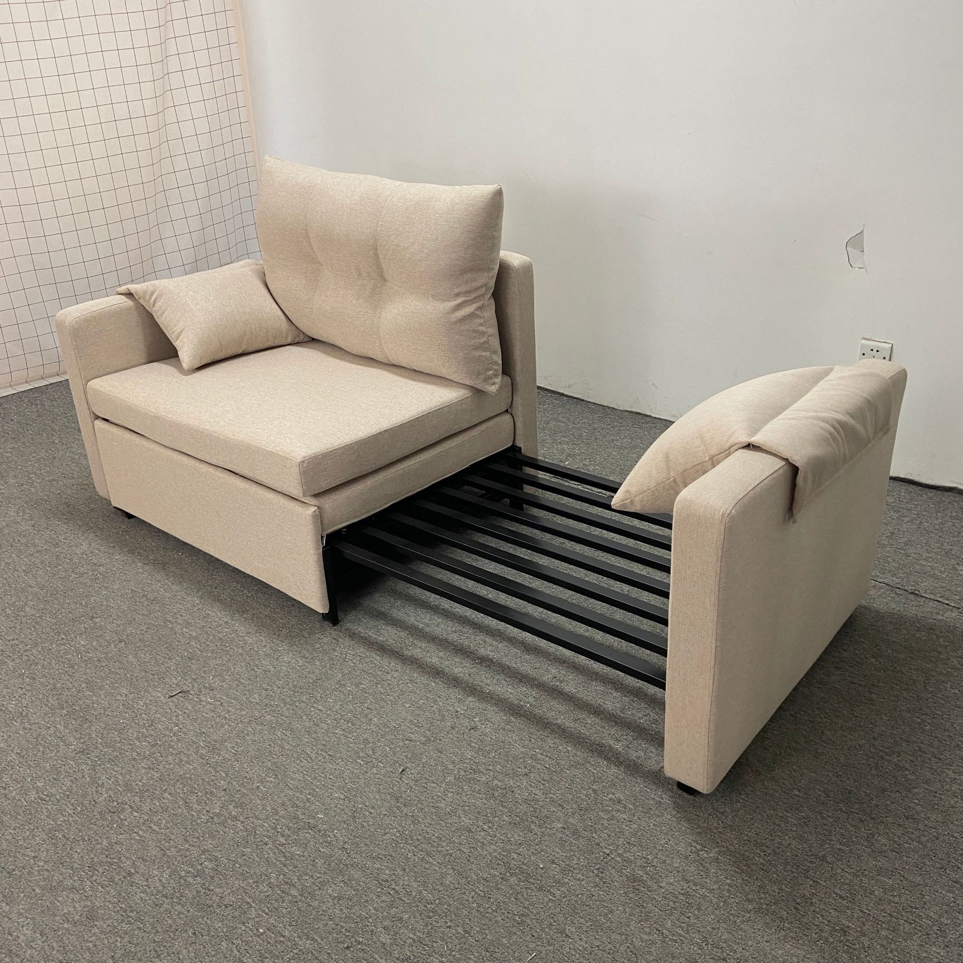 Sofá cama de una sola persona pequeño apartamento hotel plegable sin lavado tecnología seda desmontable y lavable sofá de doble uso