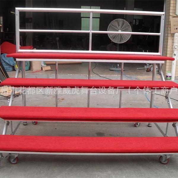 合唱台，合影架，四层铝合金折叠合唱台、合影架，带轮合唱台厂家