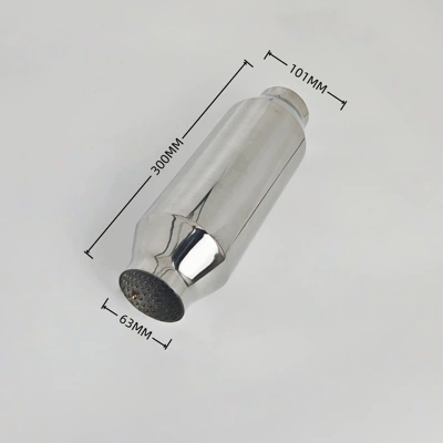 Exhaust pipe: steel resonator exhaust pipe - 03-1225-tapered-type-63-interface-300-long-straight-through