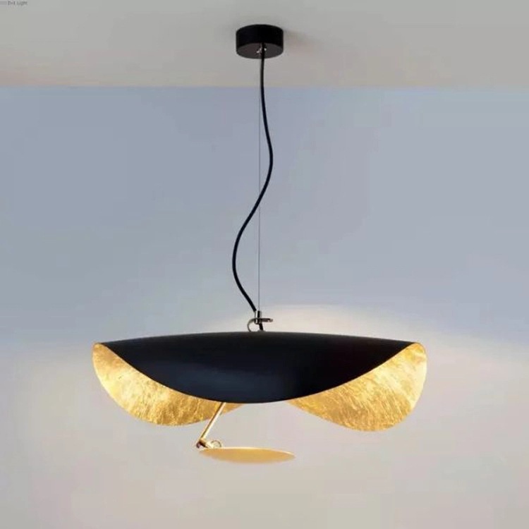 Dorado lámpara de restaurante de lótus creativo led nórdico LED moda lámpara de moda personalidad creativa sala de exposiciones de arte