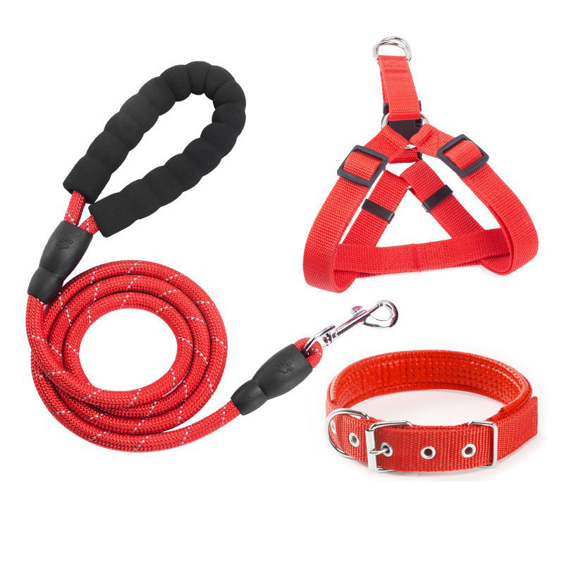 Correa de perro Cuerda de cadena de perro Perros grandes, medianos y pequeños Caminando perro Collar de mascota Gato Cuerda de peluche Suministros