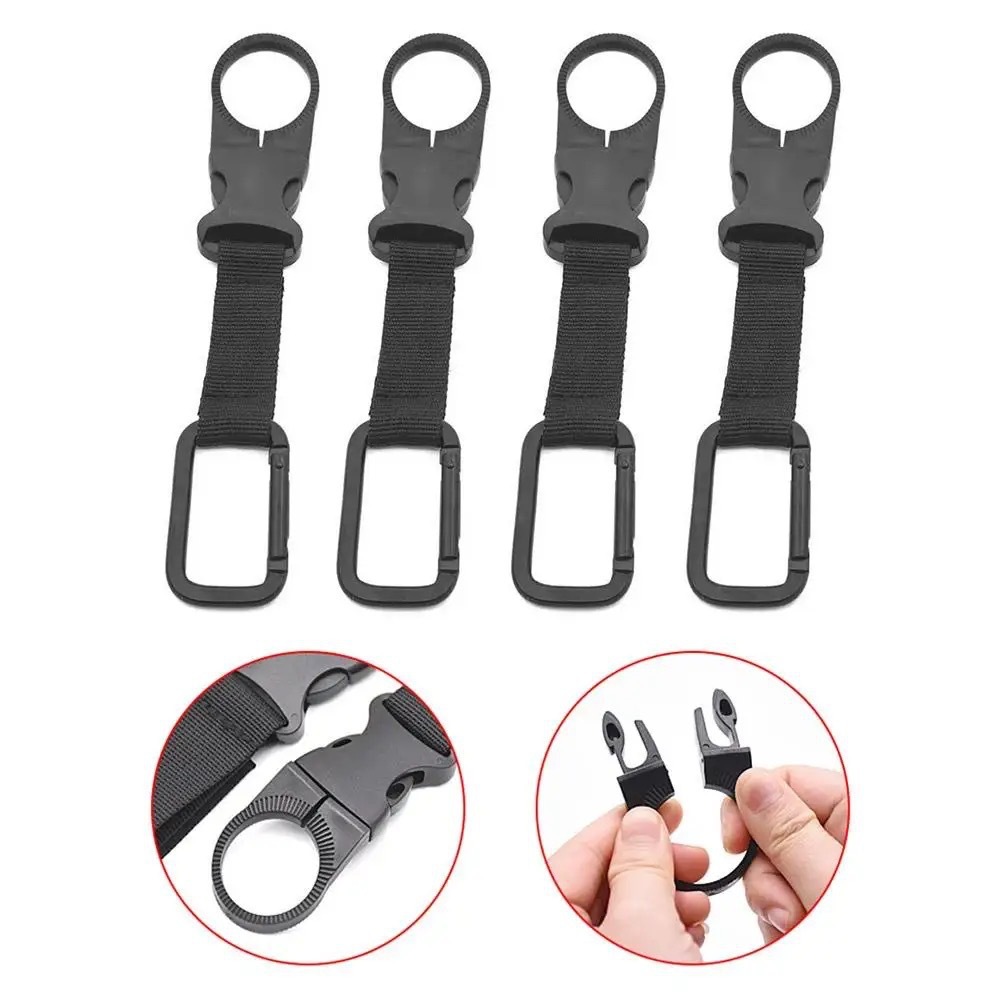 Táctico al aire libre nailon en forma de calabaza botella de agua con hebilla colgante de cinta mosquetón portátil gancho de botella de agua clip de botella rectangular