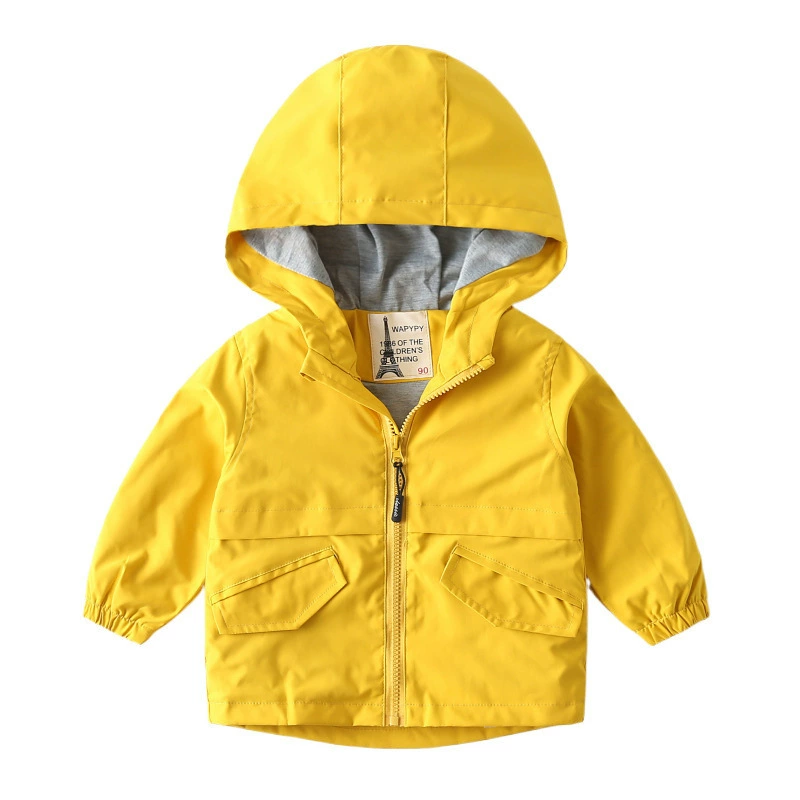 Детский ветрозащитный Trench coat, цветная куртка на молнии с капюшоном для мальчиков, детская одежда, осень