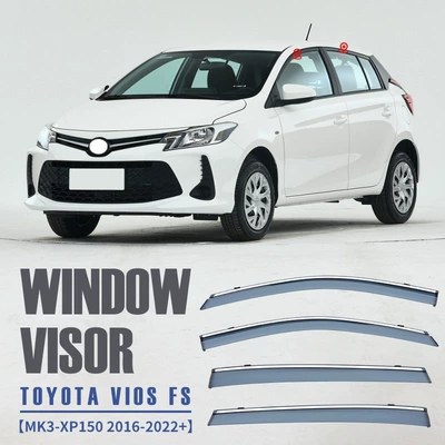 Rain shield — visor - standard-packing-without-logo-vios-vios-fs-hatchback-mk3-xp150-2016-2022-with-bright-strips-rain-shield
