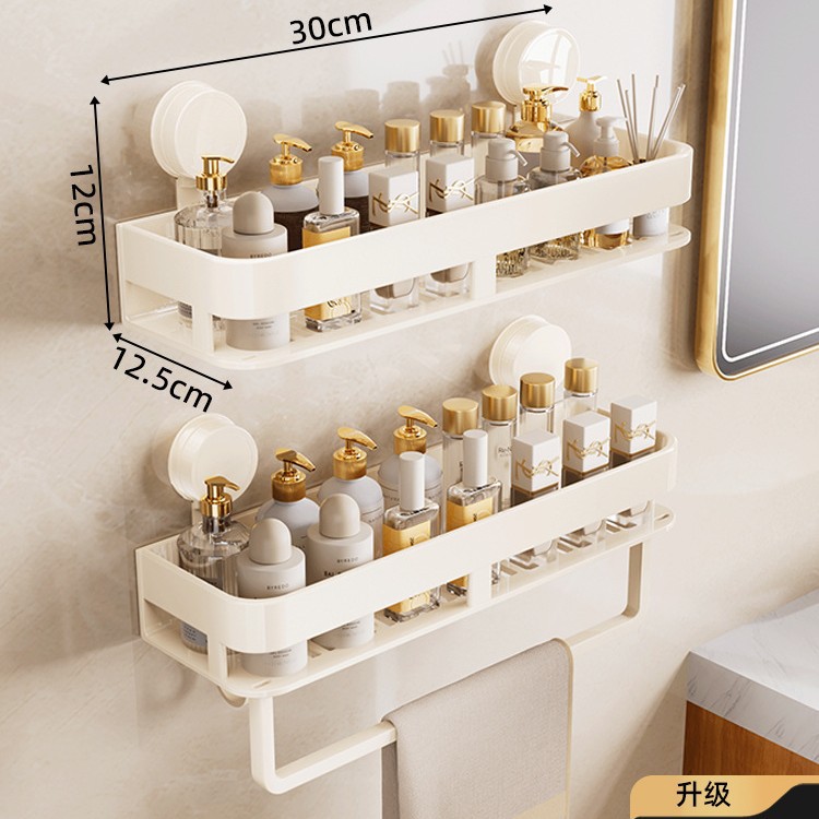 밀크 화이트 [더블 레이어 - 후크 및 막대 포함] 업그레이드 및 탈부착 가능丨 마음대로 위치 변경 가능 30CM