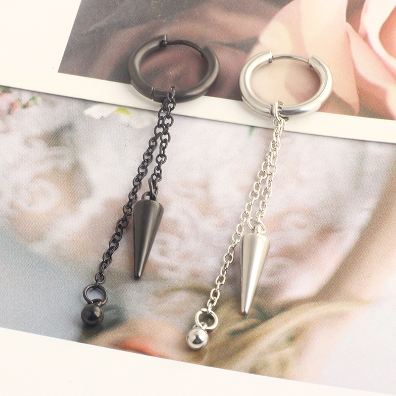 Black Series Punk Titanium Steel Ear Clip Ear Studs Fashion Korean Style Alien Earrings for Men Women detail image 23