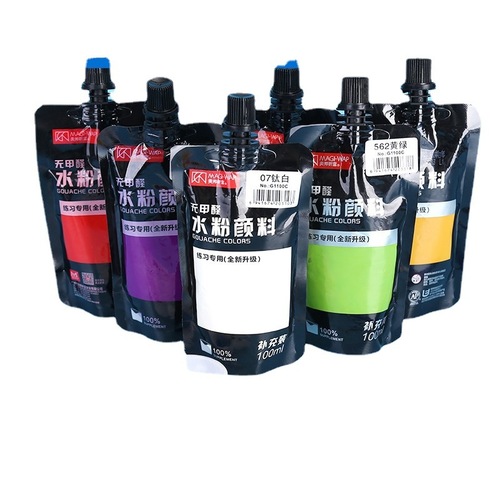 Children's gouache paint 100ml bag squeeze portable refill dye art graffiti washable painting