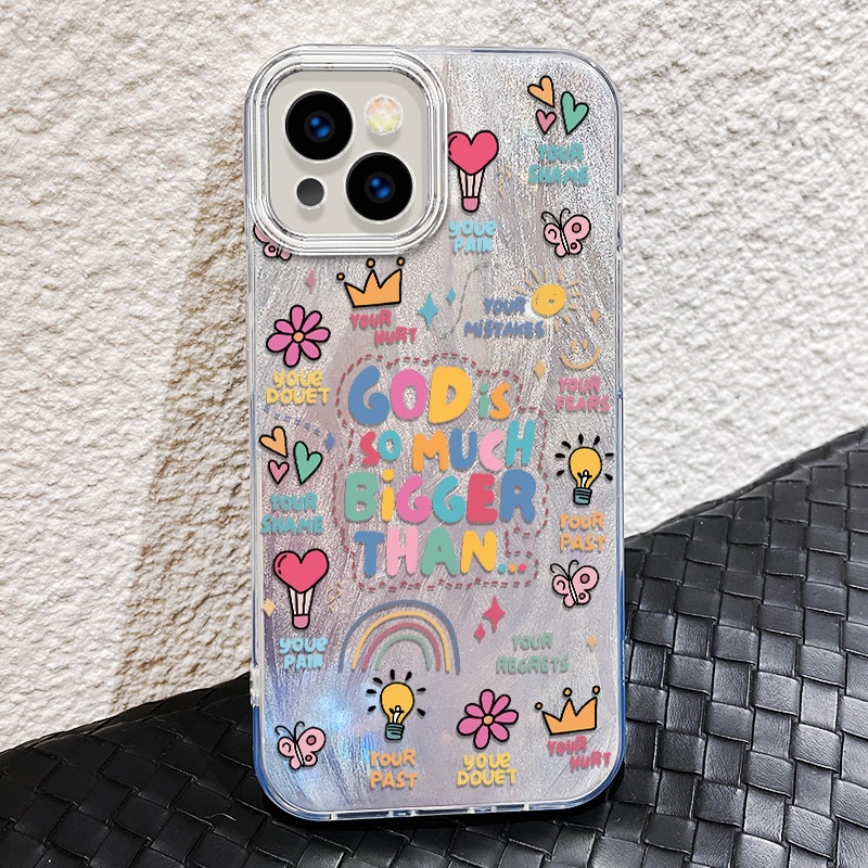 35g Weight iPhone Applicable Brands Phone Cases Classification PC Material Slogan, Colorful, Heart Shape Pattern Cute Style PC Slogan Colorful Heart Shape Cute Phone Cases Phone Accessories 3