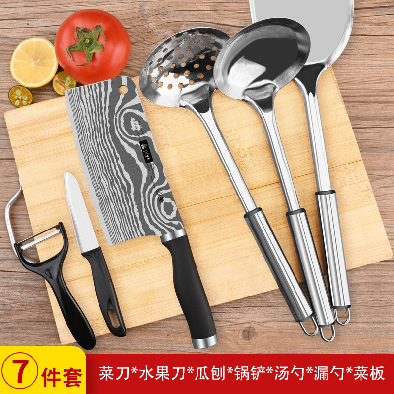 Kit de cuchillo de cocina doméstico conjunto completo afilado sin molienda cuchillo de cocina cortador de carne de corte ultra rápido acero inoxidable