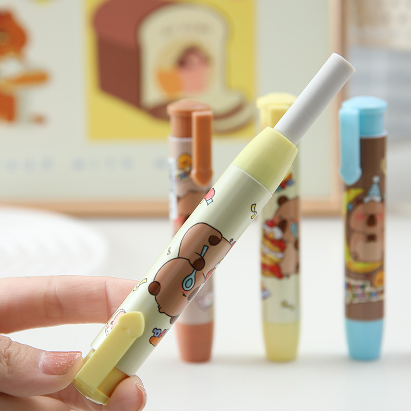 Caja de borradores de dibujos animados para estudiantes limpios sin dejar marcas lápiz borradores de papelería de aprendizaje