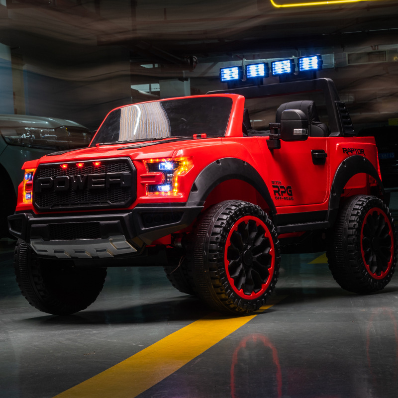 Coche eléctrico para niños, vehículo todoterreno de cuatro ruedas, cochecito grande de dos plazas, coche de control remoto para bebés, coche de juguete para niños, puede sentarse