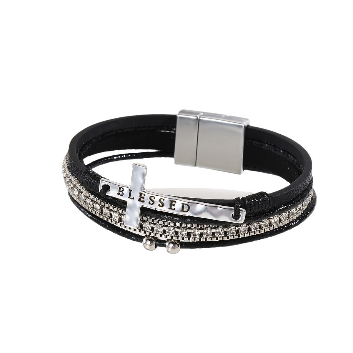 Bohemian Multi-layer Charm Bracelet With Magnetic Clasp And Crystal_voghion.com