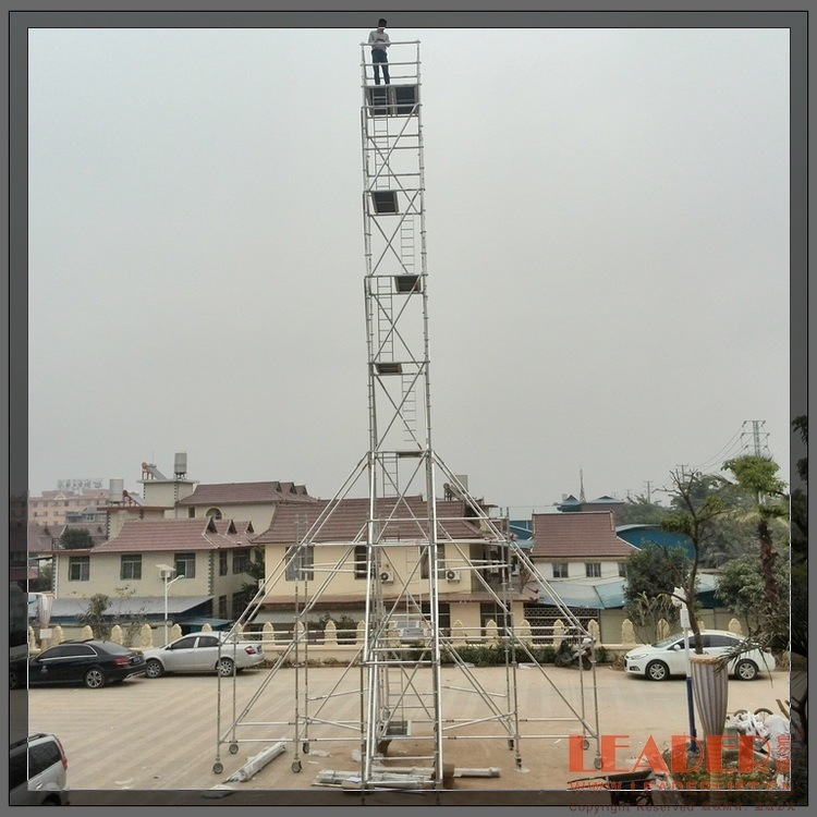 20m工作铝架 快装铝合金盘扣脚手架 安全稳固 酒店工程维修装饰用