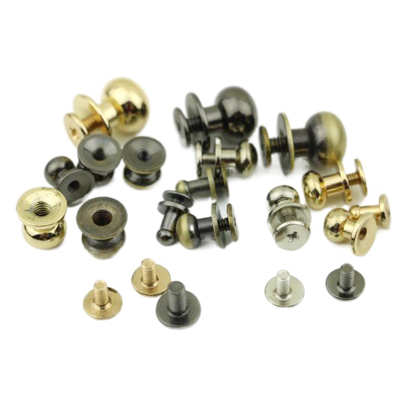Die-cast pure copper monk nipple nail luggage hardware belt decorative nail DIY bag bottom leather bag screw foot nail