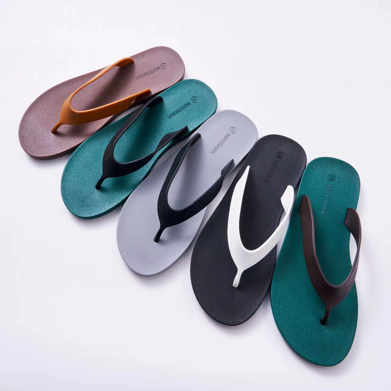 Тайские резиновые тапочки, мужские мягкие пляжные тапочки с узором «елочка» для купания, нескользящие