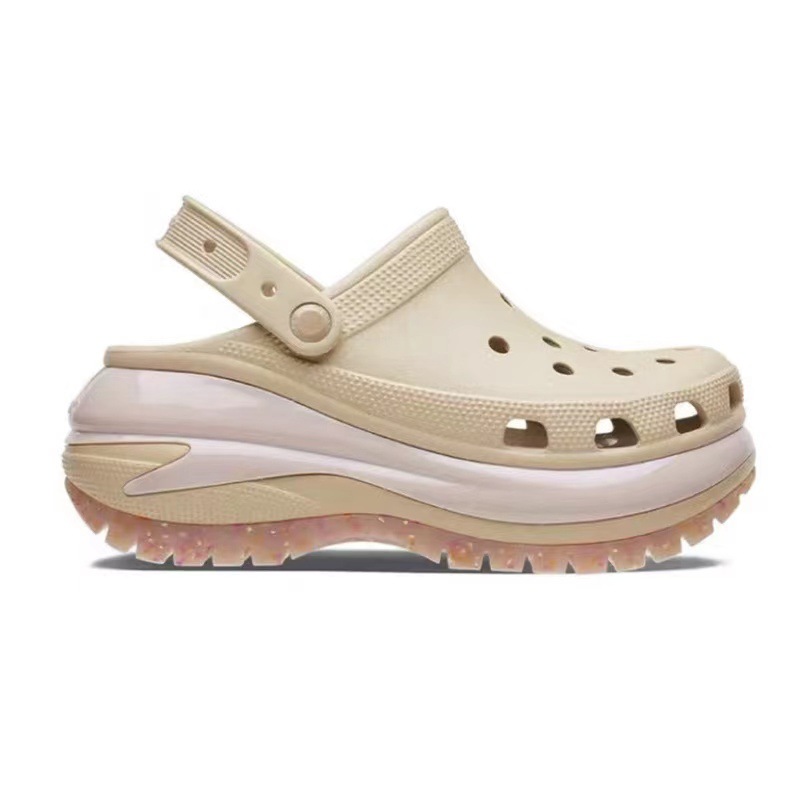 Zapatos ligeros con suela gruesa y agujeros para mujer, calzado de playa para exteriores, con plataforma elevada._voghion.com