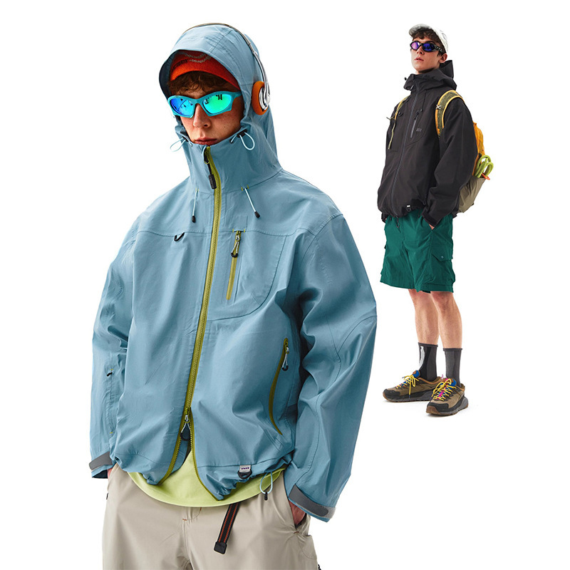 Charge Clothing Women's Pressure Glue Men's and Women's Outdoor Gujia Ping for Hooded Coat Windproof and Waterproof Professional Mountaineering Suit