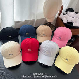 2026早春新款Elle刺绣显脸小棒球帽女简约百搭休闲鸭舌帽男情侣潮