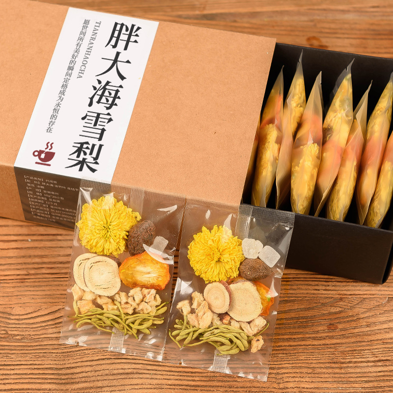 Fat Sea Monk Fruit Tea with Chrysanthemum and Honeysuckle for Teachers, Genuine Health Care for Women and Men, Flower Tea for Throat Soothing