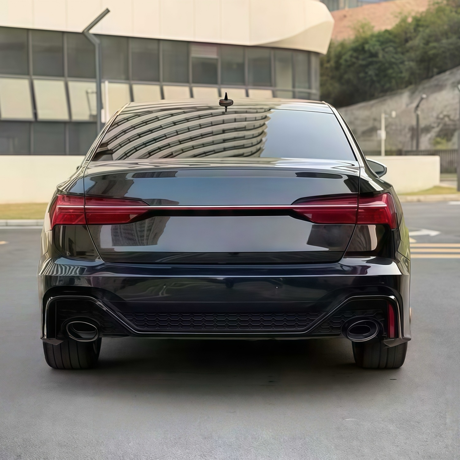 Suitable for 19-26 Models of Audi A6L Front Bumper Modification and Upgrade to Rs6 Front Bumper, Front Grille, Front Lip