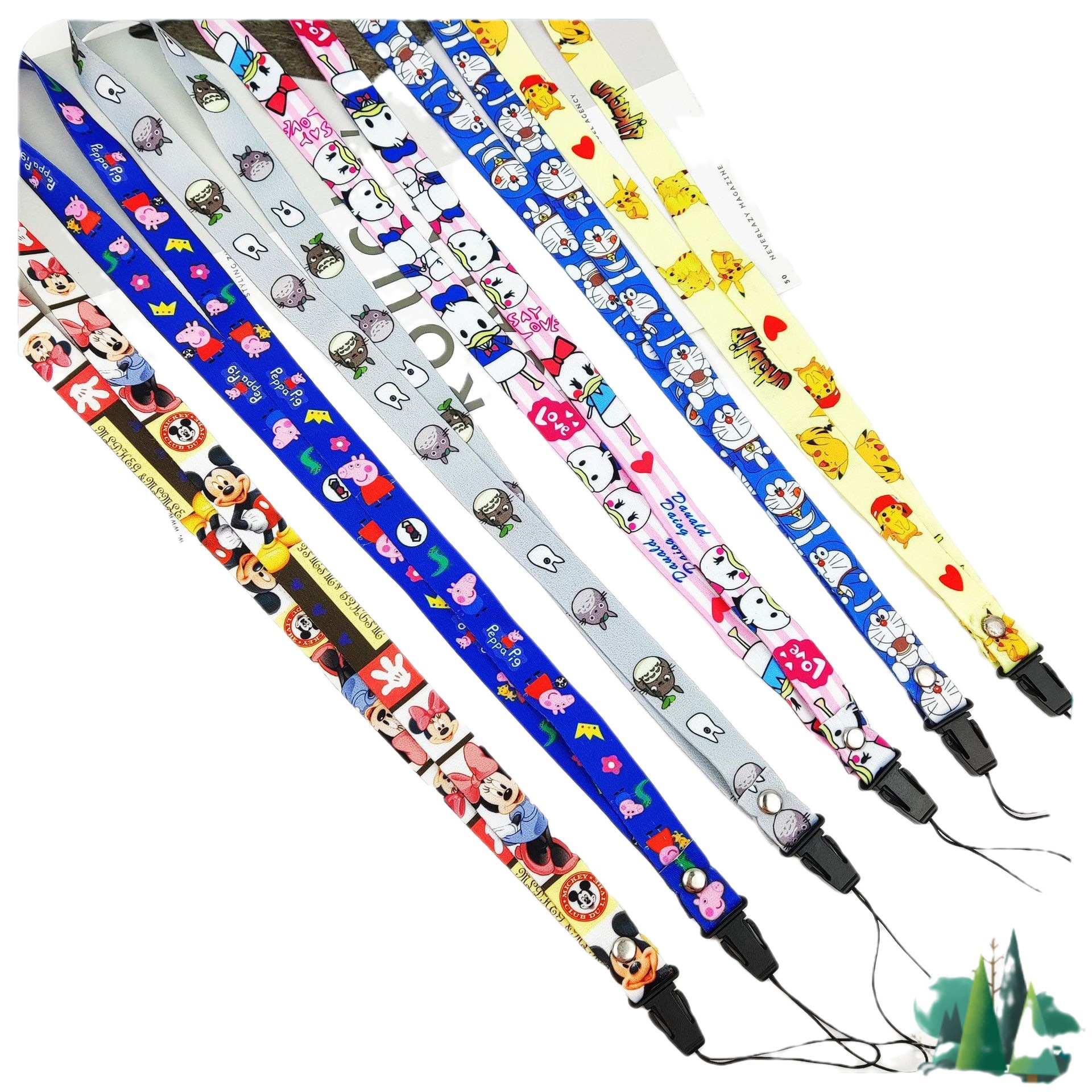 Can logo cartoon mobile phone lanyard thermal transfer cartoon wide version 1.5cm aircraft buckle neck long rope manufacturers wholesale