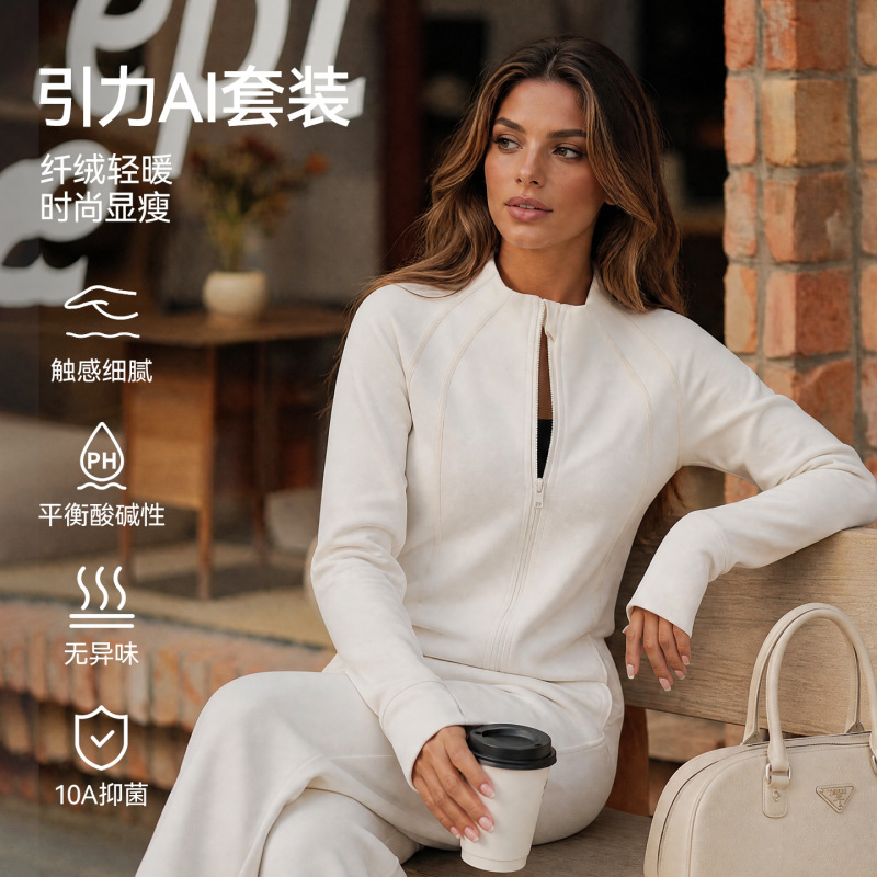 2026 new slim-fit sweatshirt women's casual sports suit jacket for a relaxed look, Korean style, suitable for running and fitness 2026 new slim-fit sweatshirt women's casual sports suit jacket for a relaxed look, Korean style, suitable for running and fitness