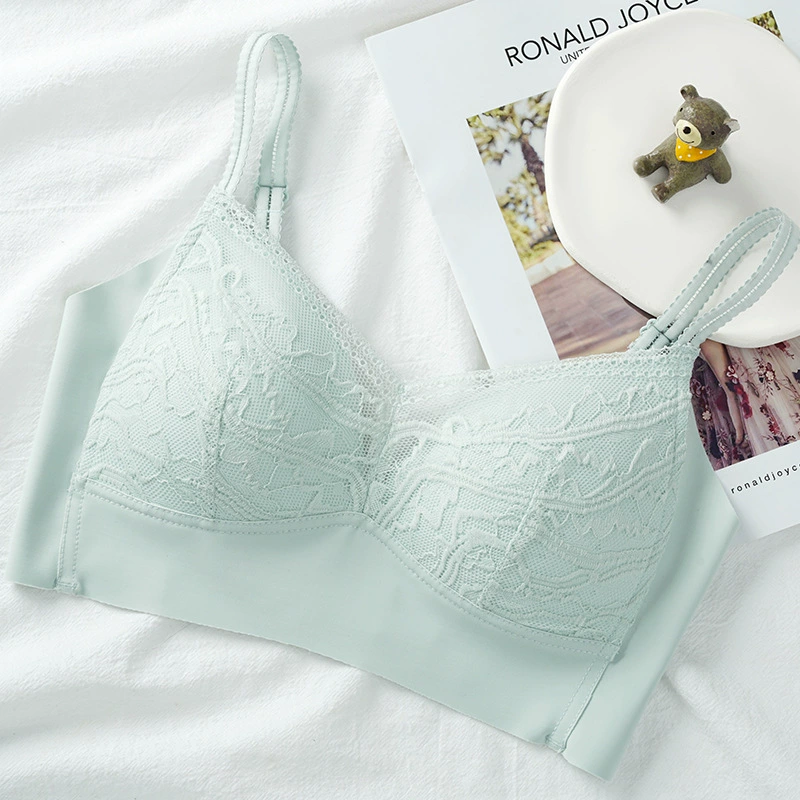 Push-up Lace Wireless Bra Top, French Style, Thin Support, Sizes S–L (32/70–36/80 ABC)