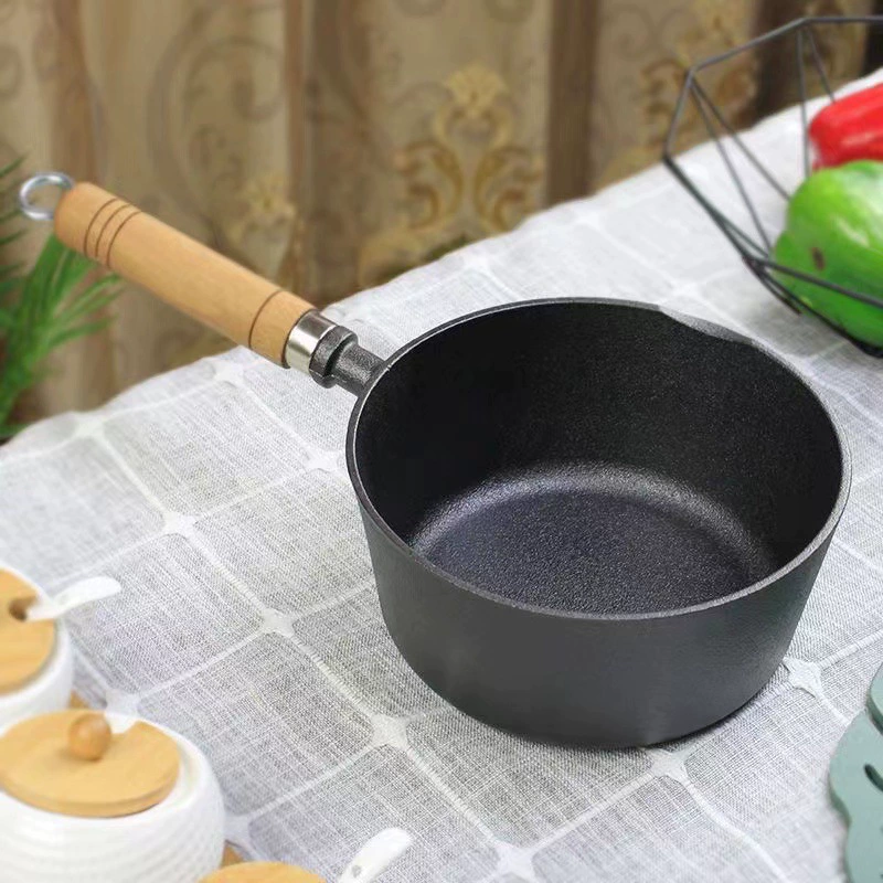Чугунная кастрюля для молока детское дополнение к пище, неизолированная маленькая чугунная кастрюля, железная кастрюля для супа, сковорода, не прилипает, тушение, единый набор для доставки