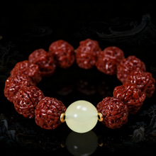 尼泊尔机刷玉化金刚菩提夜明珠手串男女小金刚菩提包浆DIY手链