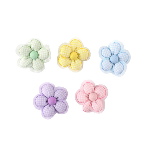Cute candy color flower brooch jewelry girl heart clothes accessories diy fabric children's hairpin accessories wholesale