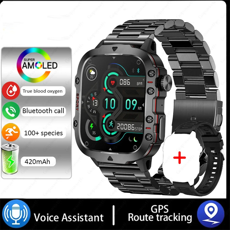 Reloj deportivo inteligente QX11 con Bluetooth, llamadas, resistencia triple, monitor de frecuencia cardíaca y oxígeno en sangre, con correa de silicona y codificador.